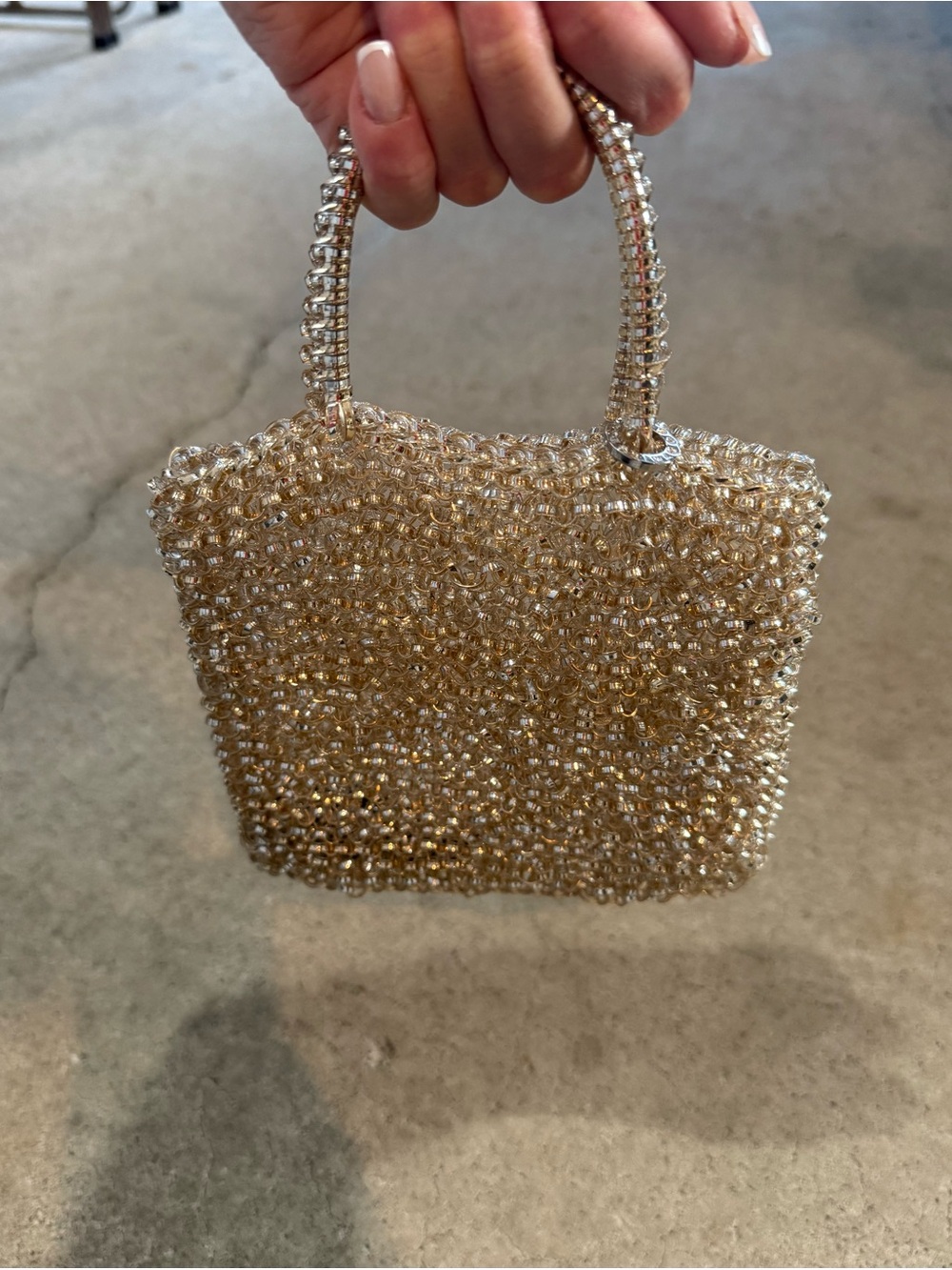 ANTEPRIMA mini gold sparkle purse